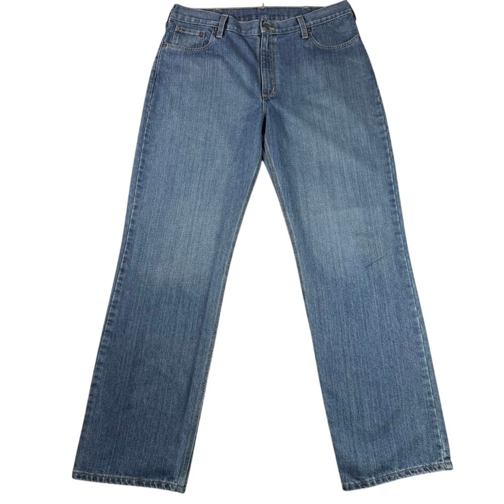 Carhartt Mens Relaxed Fit Straight Leg Denim Jeans Blue 38x34 1483-980